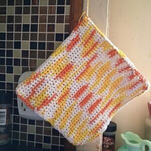 Orange and Yellow Crochet Pot Holder